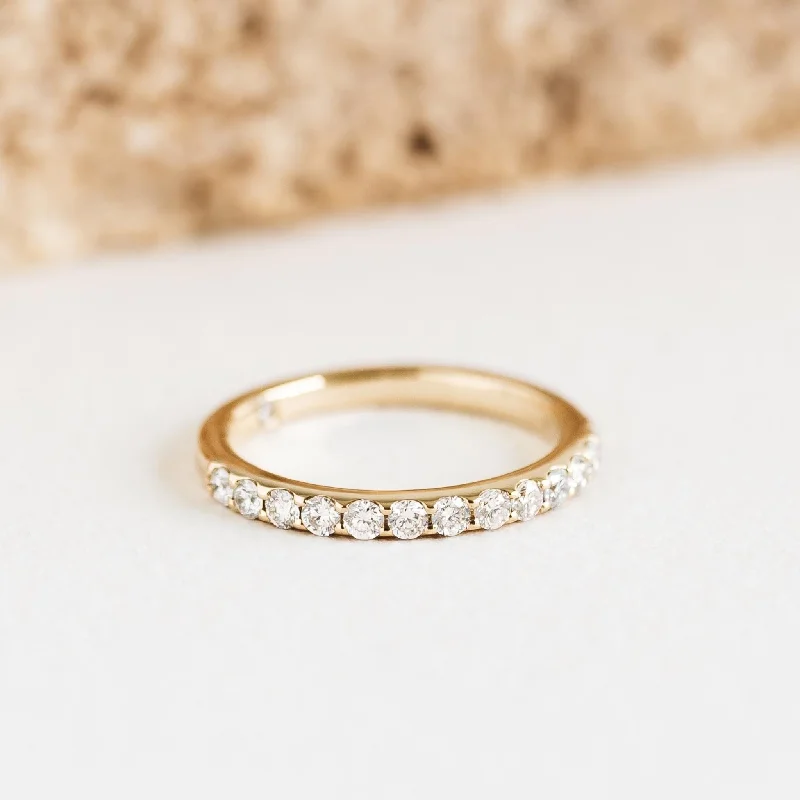 Chic Women's Rings for Fashion-Forward Looks-Diamond Half Eternity Ring 14k Gold - Isa Chic Women's Rings for Fashion-Forward Looks-Diamond Half Eternity Ring 14k Gold - Isa