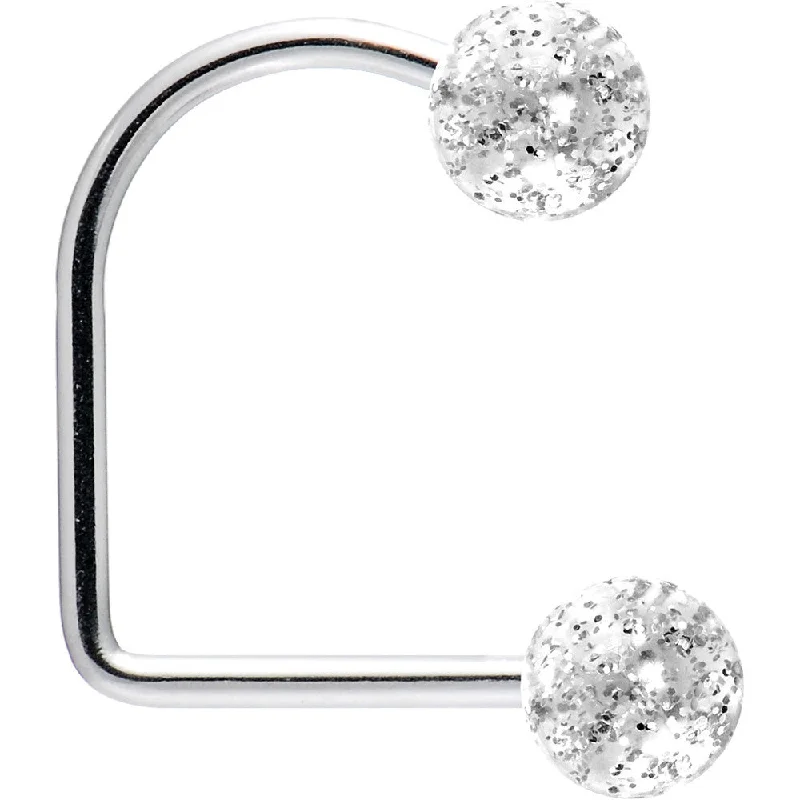 Statement Lip Rings with Bold Details16 Gauge Clear Acrylic Glitter Ball Lippy Loop Labret