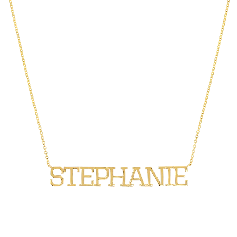 Shop Classic Women's Necklaces & Pendants with a Modern Twist-Varsity Name Necklace Shop Classic Women's Necklaces & Pendants with a Modern Twist-Varsity Name Necklace