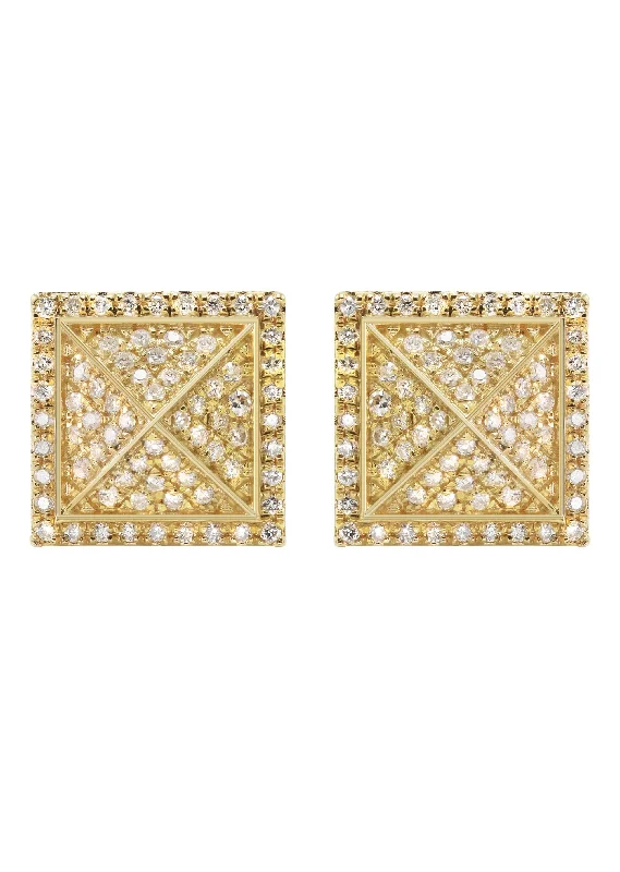 Shop Durable Men's Earrings for Everyday Wear-14K Yellow Gold Diamond Earrings For Men | 0.35 Carats | 2.7 Grams Shop Durable Men's Earrings for Everyday Wear-14K Yellow Gold Diamond Earrings For Men | 0.35 Carats | 2.7 Grams