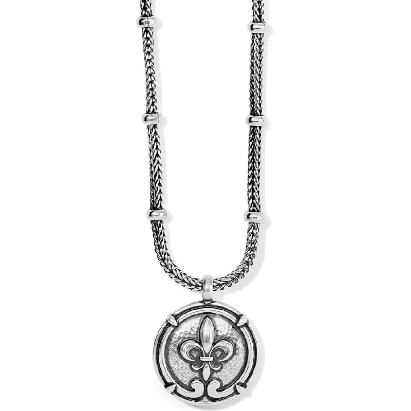 Shop Classic Women's Necklaces & Pendants with a Modern Twist-Fleur De Lis Large Coin Necklace Shop Classic Women's Necklaces & Pendants with a Modern Twist-Fleur De Lis Large Coin Necklace