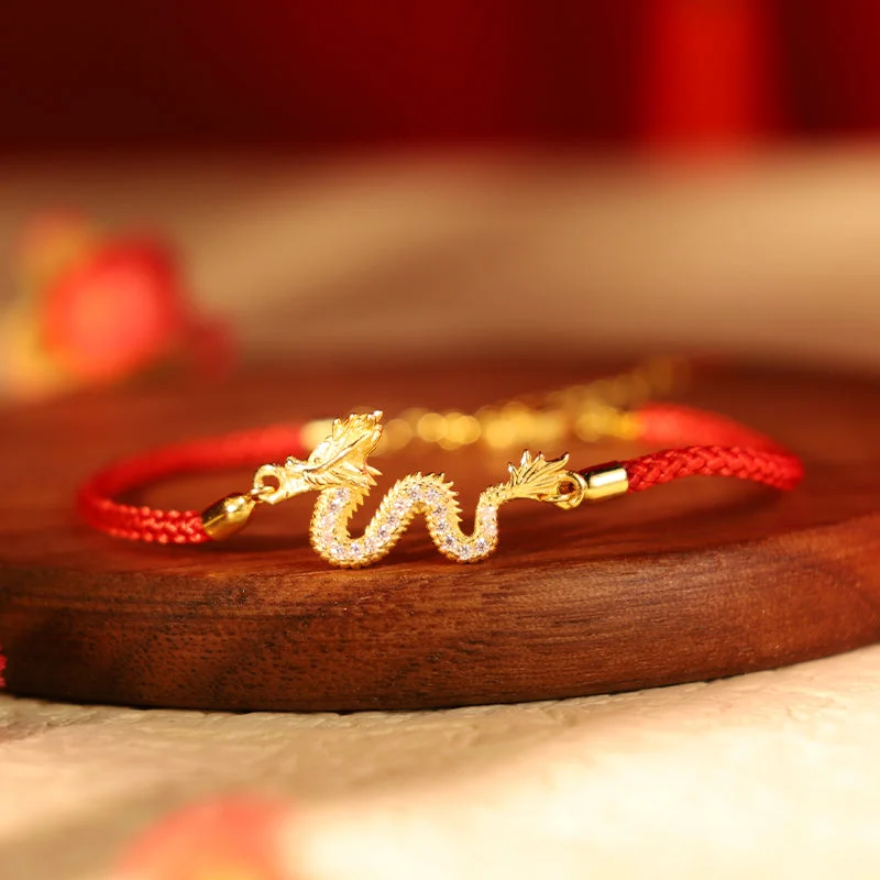 Personalized Bangles for Women-Buddha Stones 925 Sterling Silver Year Of The Dragon Auspicious Golden Dragon Luck Red Rope Chain Bracelet (Extra 30% Off | USE CODE: FS30) Personalized Bangles for Women-Buddha Stones 925 Sterling Silver Year Of The Dragon Auspicious Golden Dragon Luck Red Rope Chain Bracelet (Extra 30% Off | USE CODE: FS30)