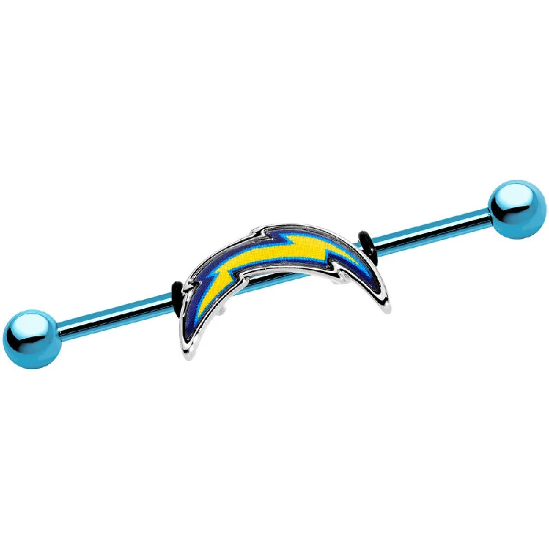Women's Earrings – Elegant Designs for Every Personality--Officially Licensed San Diego Chargers Logo Industrial Barbell 38mm