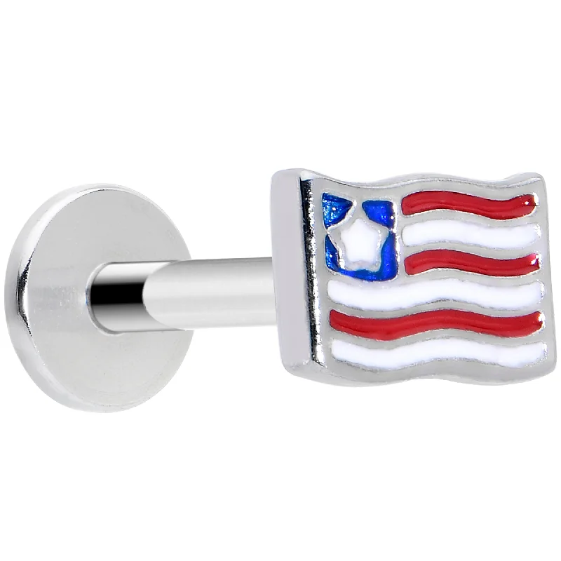 Statement Lip Rings with Bold Details16 Gauge 5/16 Patriotic Flag Labret Monroe Tragus