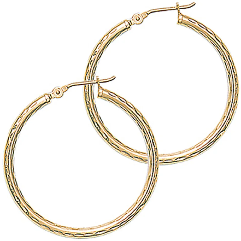 Women's Earrings – Elegant Designs for Every Personality--Solid 14KT Yellow Gold 1 1/8 Inch Twist Pattern Hoop Earrings Women's Earrings – Elegant Designs for Every Personality--Solid 14KT Yellow Gold 1 1/8 Inch Twist Pattern Hoop Earrings