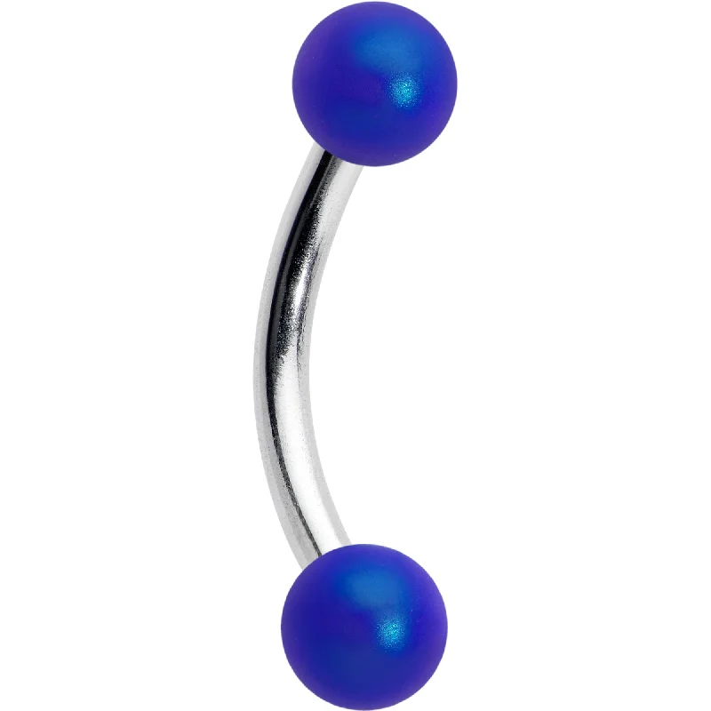Women's Earrings – Elegant Designs for Every Personality--16 Gauge 5/16 Matte Blue Aurora Curved Eyebrow Ring