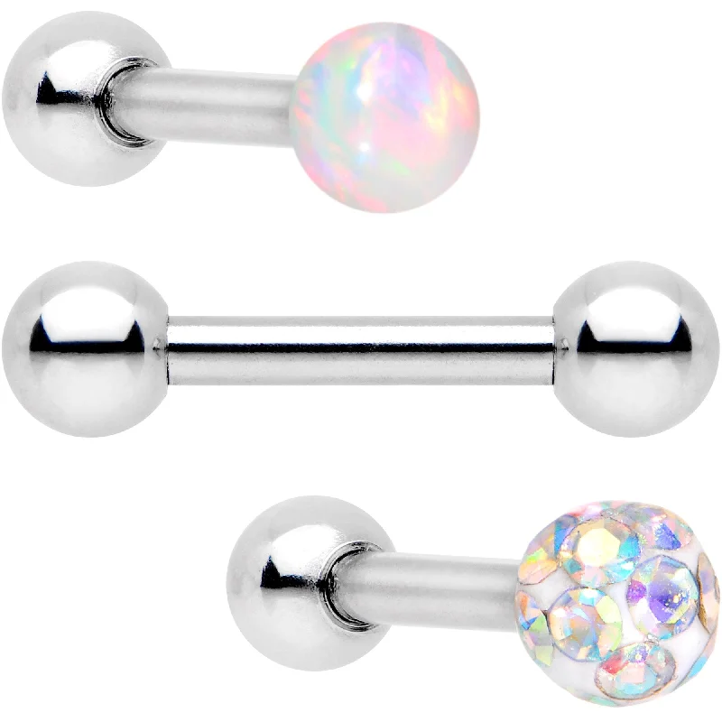 Women's Earrings – Elegant Designs for Every Personality--16 Gauge 1/4 White Faux Opal Ball Cartilage Tragus Earring 3 Pack Set Women's Earrings – Elegant Designs for Every Personality--16 Gauge 1/4 White Faux Opal Ball Cartilage Tragus Earring 3 Pack Set