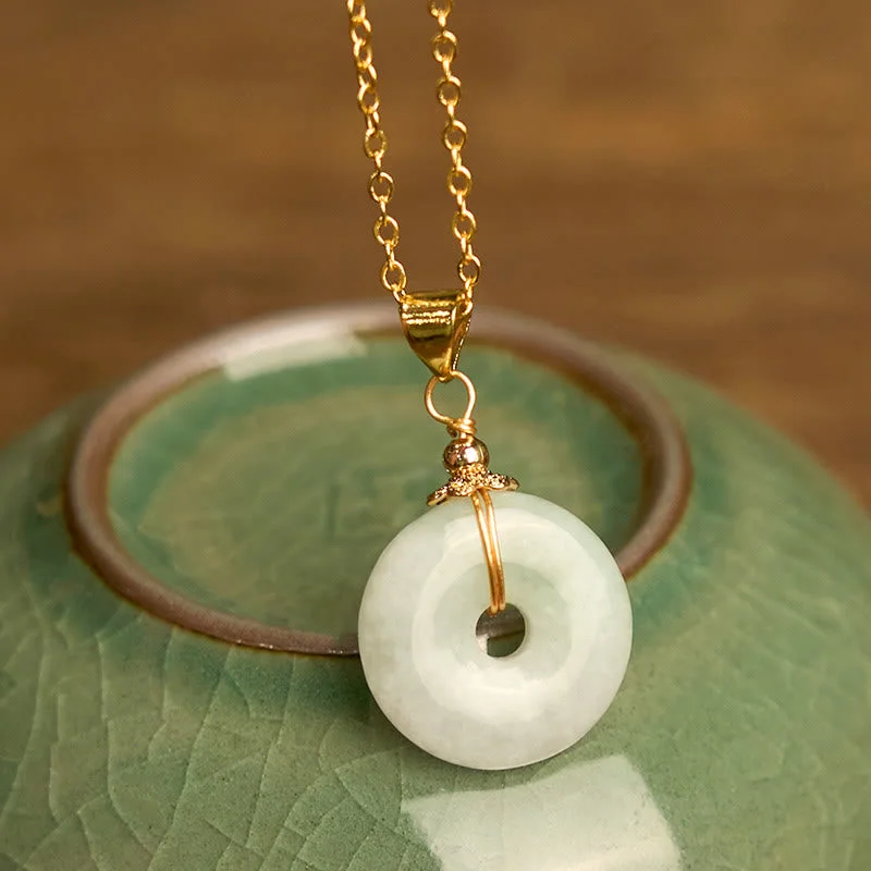 Shop Classic Women's Necklaces & Pendants with a Modern Twist-Buddha Stones Jade Peace Buckle Necklace Luck Pendant Shop Classic Women's Necklaces & Pendants with a Modern Twist-Buddha Stones Jade Peace Buckle Necklace Luck Pendant