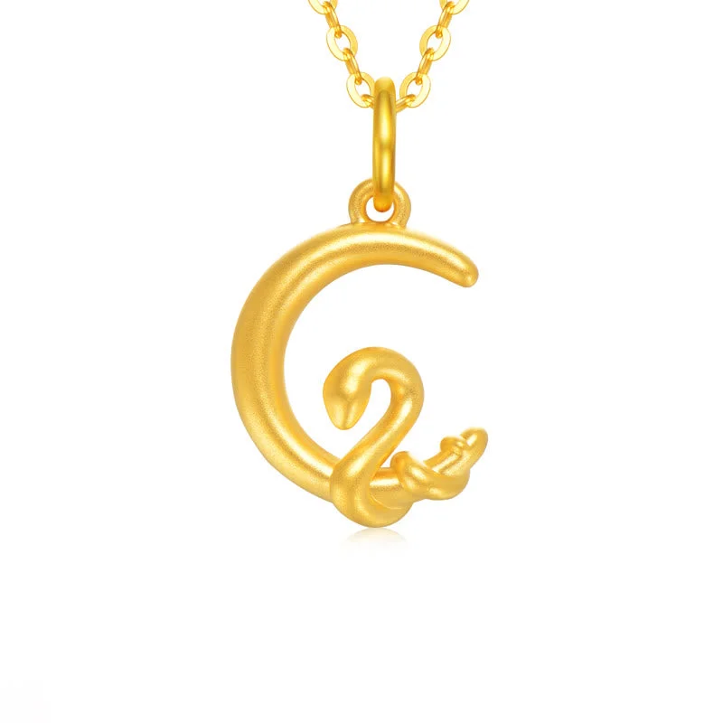 Shop Classic Women's Necklaces & Pendants with a Modern Twist-Buddha Stones 999 Gold Moon Year Of The Snake Luck Necklace Pendant Shop Classic Women's Necklaces & Pendants with a Modern Twist-Buddha Stones 999 Gold Moon Year Of The Snake Luck Necklace Pendant