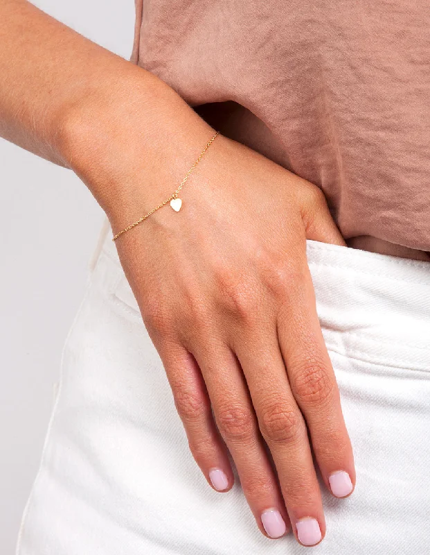 Beautiful Anklets with Shiny Features-Gold Plated Sterling Silver Small Heart Anklet Bracelet Beautiful Anklets with Shiny Features-Gold Plated Sterling Silver Small Heart Anklet Bracelet
