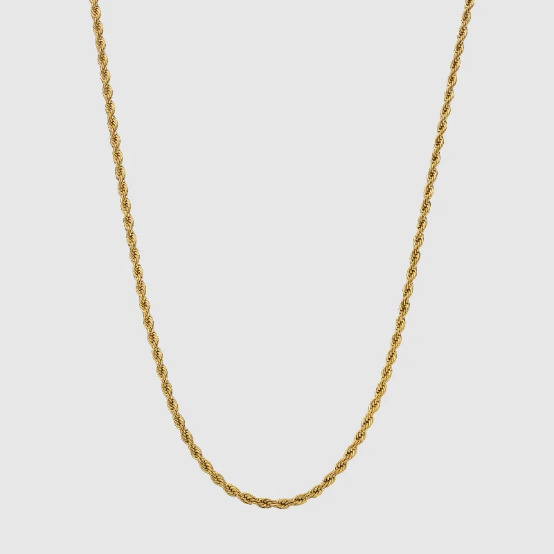 Exclusive Men's Necklaces & Pendants for the Modern Gentleman-Rope (Gold) 3mm