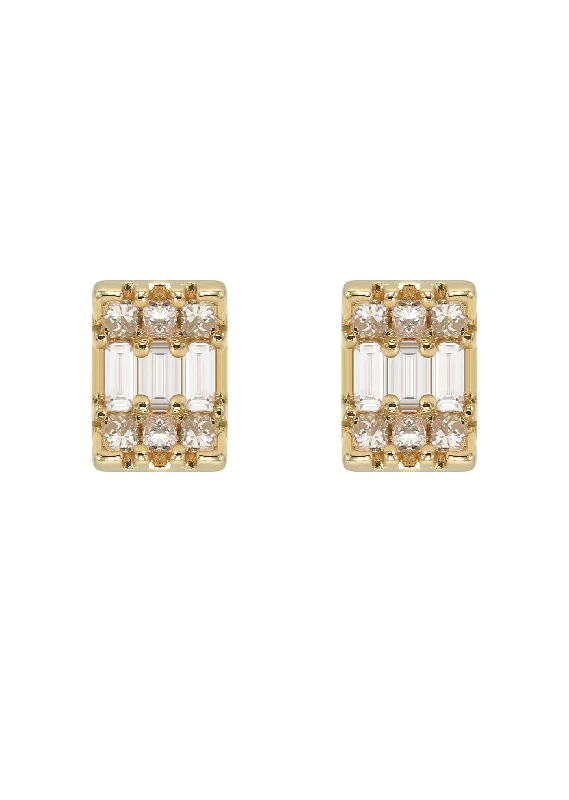 Shop Durable Men's Earrings for Everyday Wear-14K Yellow Gold Diamond Baguette Earrings For Men | 0.32 Carats | 1.29 Grams Shop Durable Men's Earrings for Everyday Wear-14K Yellow Gold Diamond Baguette Earrings For Men | 0.32 Carats | 1.29 Grams