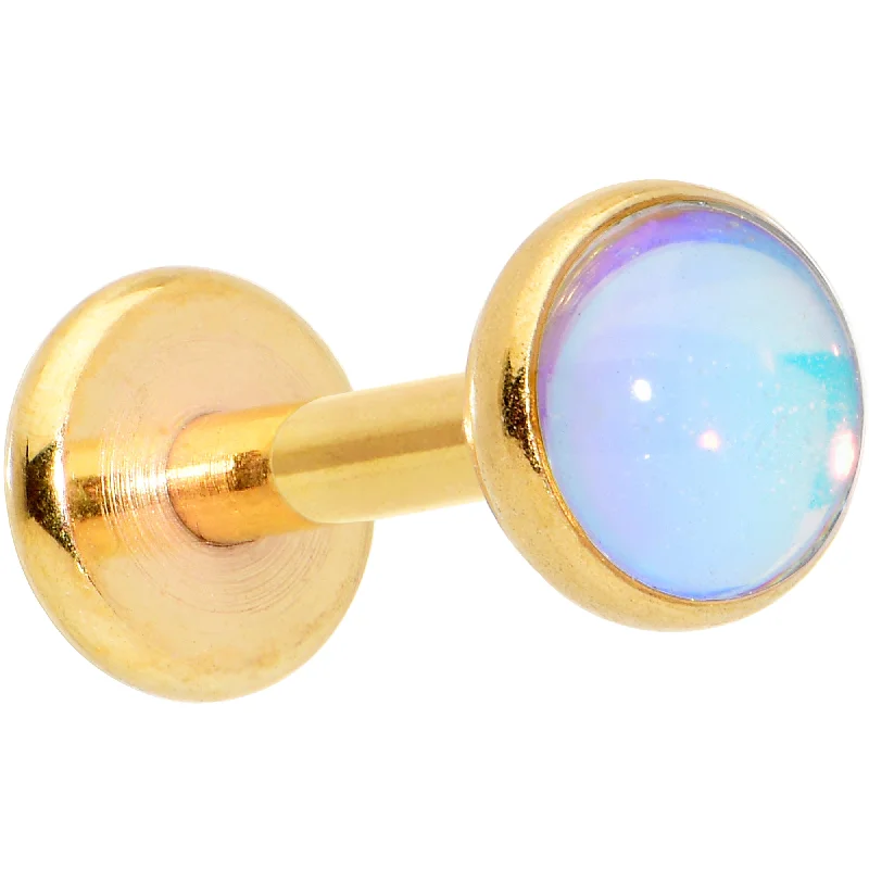 Women's Earrings – Elegant Designs for Every Personality--16 Gauge 1/4 White Faux Opal Gold Tone Internal Thread Labret Tragus Women's Earrings – Elegant Designs for Every Personality--16 Gauge 1/4 White Faux Opal Gold Tone Internal Thread Labret Tragus