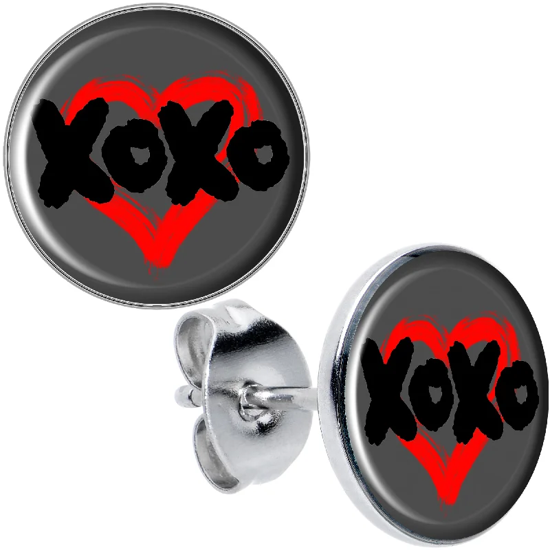 Women's Earrings – Elegant Designs for Every Personality--XOXO Heart Stud Earrings