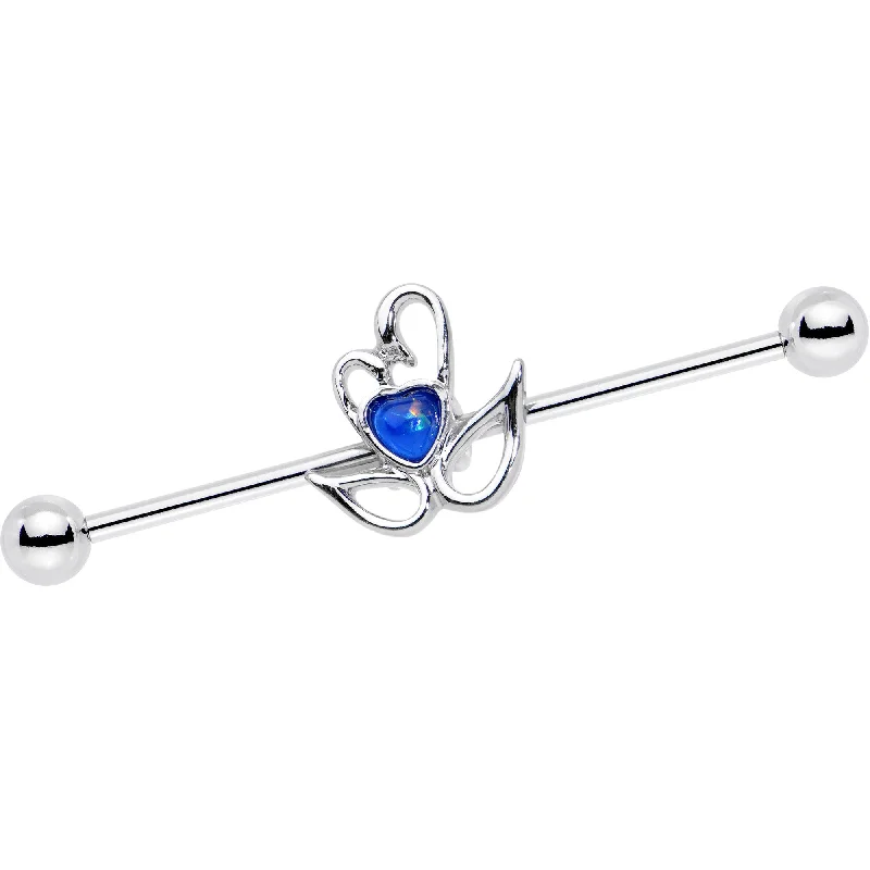 Women's Earrings – Elegant Designs for Every Personality--Blue Gem Mother Daughter Swan Heart Industrial Barbell 38mm Women's Earrings – Elegant Designs for Every Personality--Blue Gem Mother Daughter Swan Heart Industrial Barbell 38mm