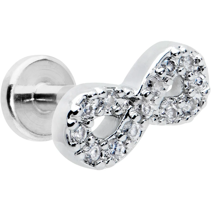 Custom Lip Rings for a Bold Fashion Statement16 Gauge 5/16 Clear CZ Gem Internal Thread Infinity Sign Labret Tragus Custom Lip Rings for a Bold Fashion Statement16 Gauge 5/16 Clear CZ Gem Internal Thread Infinity Sign Labret Tragus
