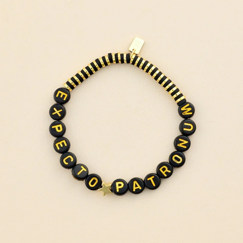Casual Beaded Bracelets for Men-Expecto Patronum Stretch Bracelet