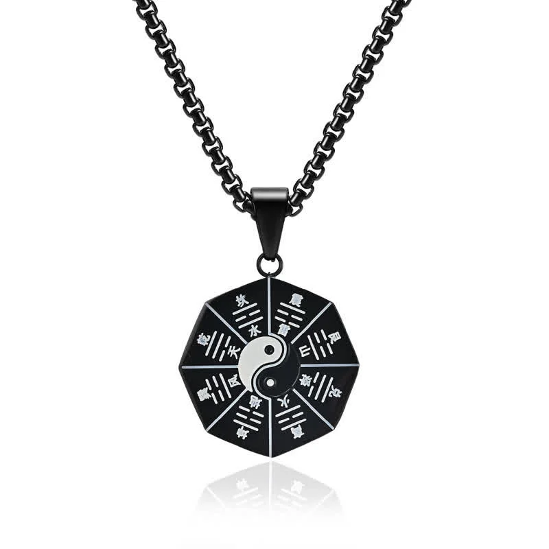 Shop Classic Women's Necklaces & Pendants with a Modern Twist-Buddha Stones Bagua Yin Yang Titanium Steel Balance Necklace Pendant Shop Classic Women's Necklaces & Pendants with a Modern Twist-Buddha Stones Bagua Yin Yang Titanium Steel Balance Necklace Pendant