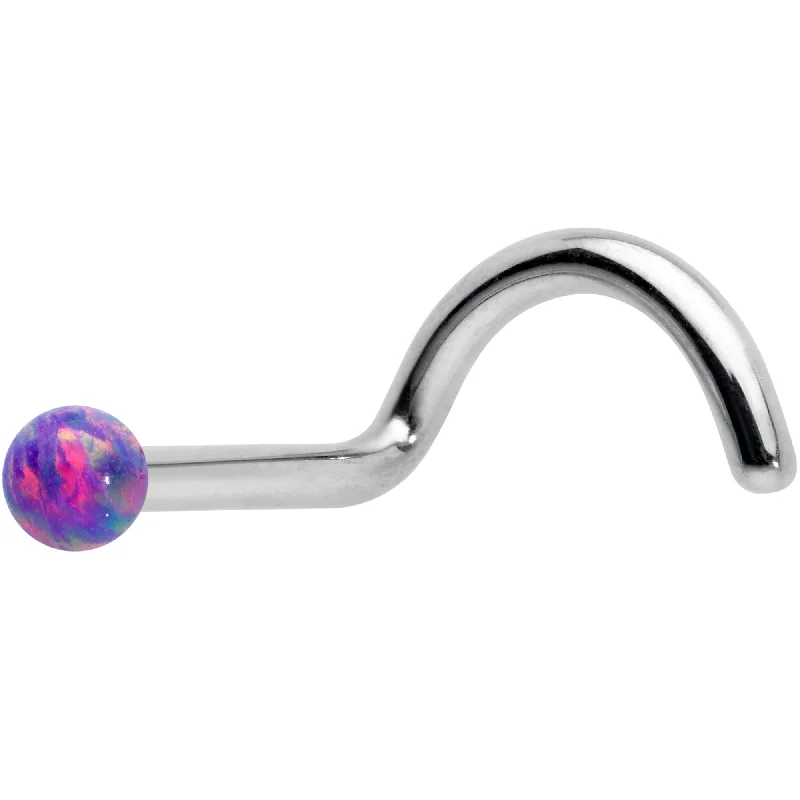 Nose Rings for Detailed Designs -18 Gauge 1/4 Purple Synth Opal G23 Titanium Threadless Left Nose Screw Nose Rings for Detailed Designs -18 Gauge 1/4 Purple Synth Opal G23 Titanium Threadless Left Nose Screw