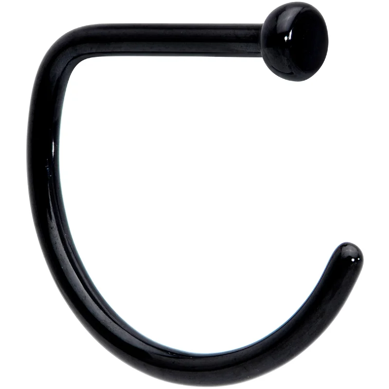 Delicate Nose Rings -20 Gauge 5/16 Black Implant Grade Titanium D Shape Nose Hoop