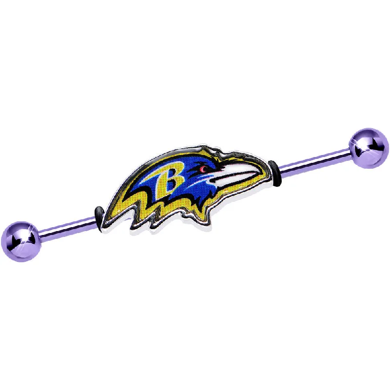 Women's Earrings – Elegant Designs for Every Personality--Official Licensed NFL Purple Baltimore Ravens Industrial Barbell 38mm