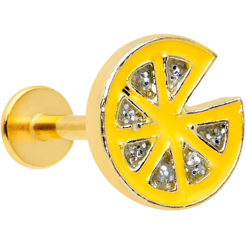 Affordable Lip Rings with Classy Designs16 Gauge 5/16 Clear Gem Gold Tone Tasty Orange Fruit Labret Tragus Affordable Lip Rings with Classy Designs16 Gauge 5/16 Clear Gem Gold Tone Tasty Orange Fruit Labret Tragus