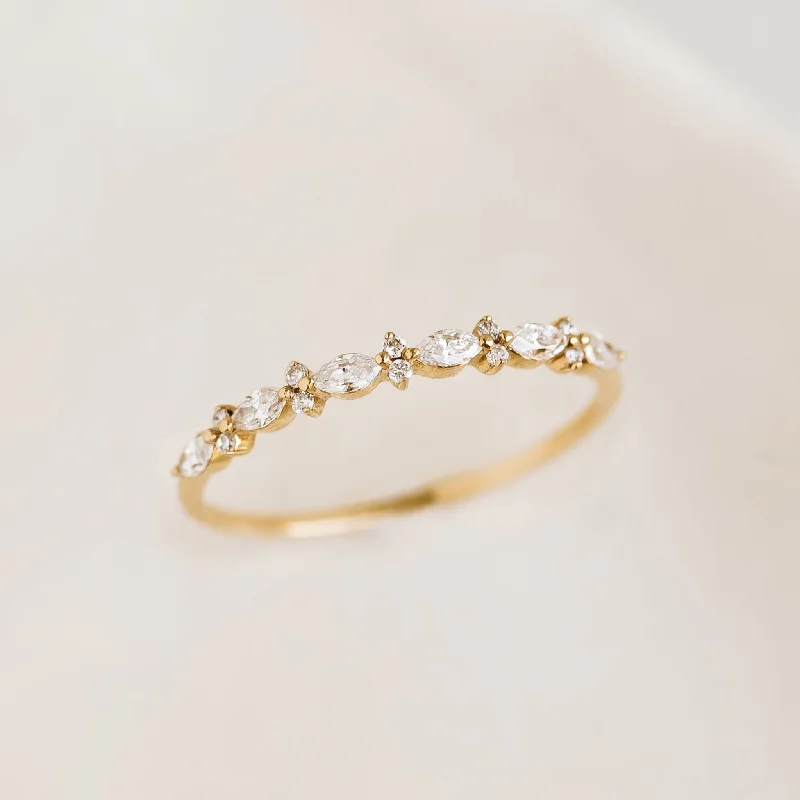 Chic Women's Rings for Fashion-Forward Looks-Marquise and Round Diamond Ring - Anjeli Chic Women's Rings for Fashion-Forward Looks-Marquise and Round Diamond Ring - Anjeli