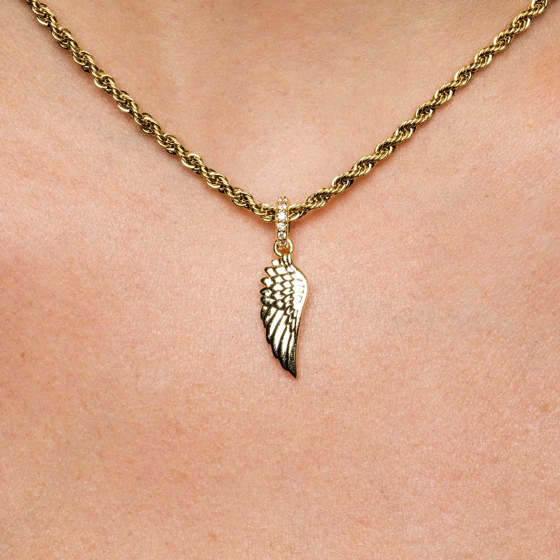 Shop Classic Women's Necklaces & Pendants with a Modern Twist-Micro Wing Pendant in Yellow Gold Shop Classic Women's Necklaces & Pendants with a Modern Twist-Micro Wing Pendant in Yellow Gold