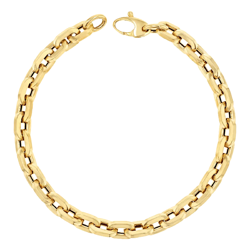 Beaded Chain Bracelets for Men-Chunky Box Chain Bracelet