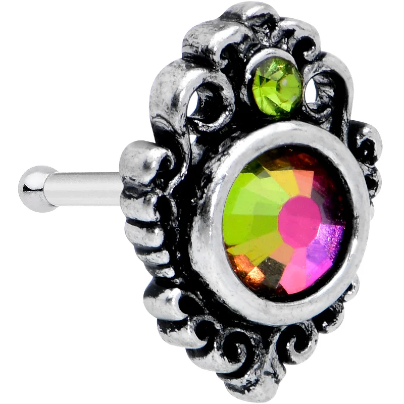 Comfortable and Stylish Nose Rings -20 Gauge 1/4 Orange Green Tourmaline Fire Nose Bone Comfortable and Stylish Nose Rings -20 Gauge 1/4 Orange Green Tourmaline Fire Nose Bone