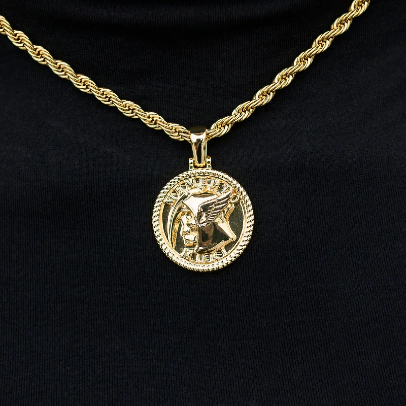 Shop Classic Women's Necklaces & Pendants with a Modern Twist-Memento Mori Coin Pendant Shop Classic Women's Necklaces & Pendants with a Modern Twist-Memento Mori Coin Pendant