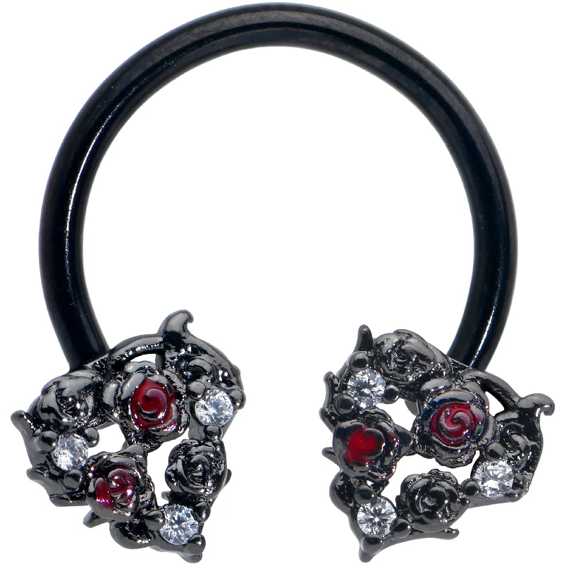 Stunning Lip Rings for Special Occasions16 Gauge 3/8 Red Clear Gem Black Floral Heart Horseshoe Circular Barbell
