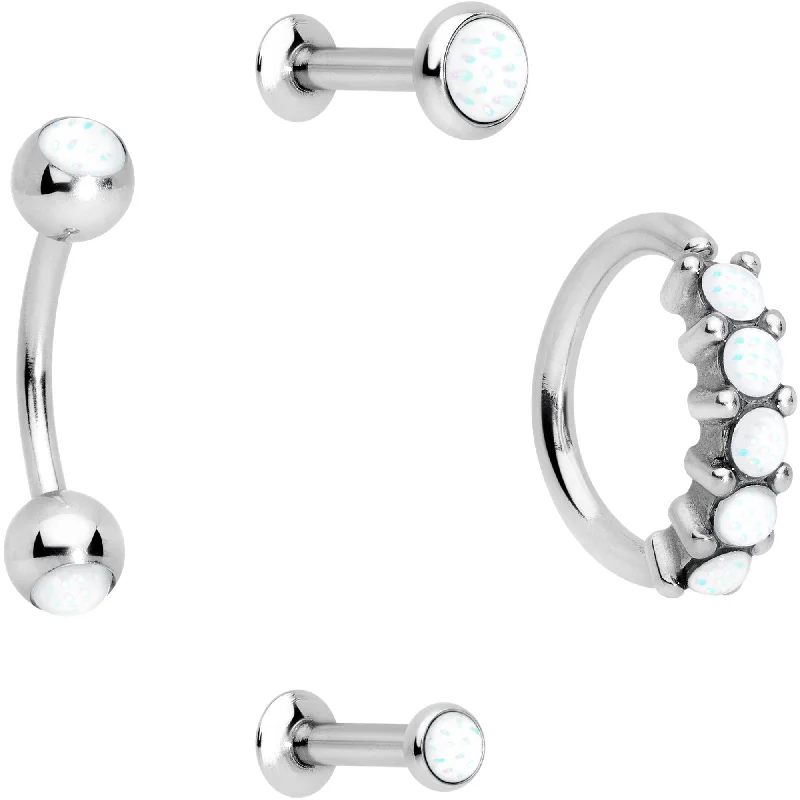Nose Rings for Septum Piercing -16 Gauge Clear Orb Septum Labret Cartilage Tragus Set of 4