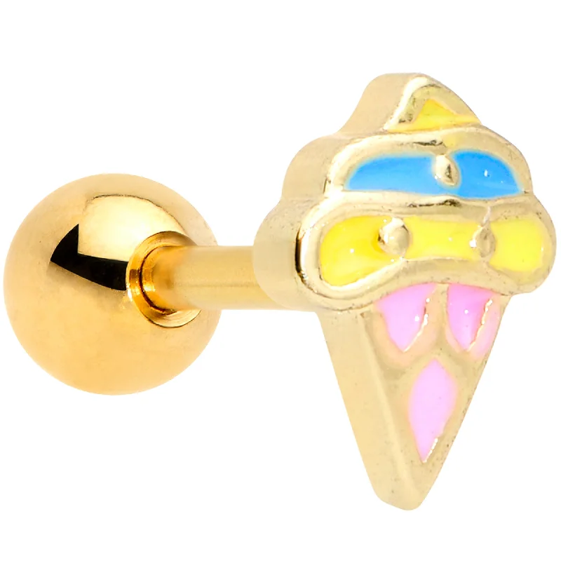 Women's Earrings – Elegant Designs for Every Personality--16 Gauge 1/4 Gold Tone Pink Blue Ice Cream Cone Cartilage Tragus Women's Earrings – Elegant Designs for Every Personality--16 Gauge 1/4 Gold Tone Pink Blue Ice Cream Cone Cartilage Tragus