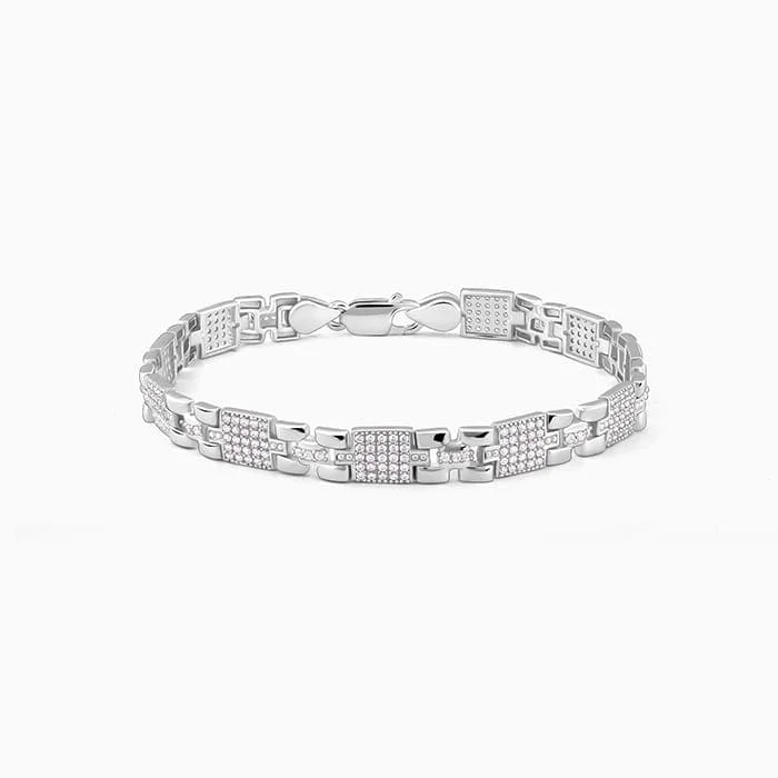 Shop Durable Men's Earrings for Everyday Wear-Silver Courage Bracelet For Him