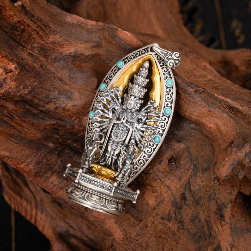 Shop Classic Women's Necklaces & Pendants with a Modern Twist-Buddha Stones 925 Sterling Silver Thousand-armed Guanyin Kwan Yin Avalokiteśvara Wealth Necklace Pendant Shop Classic Women's Necklaces & Pendants with a Modern Twist-Buddha Stones 925 Sterling Silver Thousand-armed Guanyin Kwan Yin Avalokiteśvara Wealth Necklace Pendant