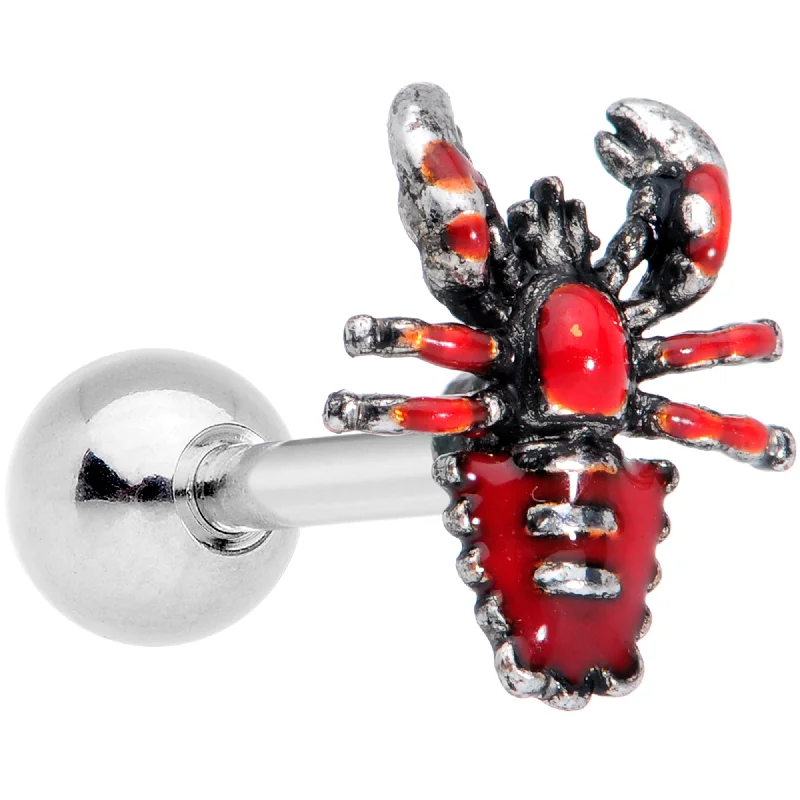 Women's Earrings – Elegant Designs for Every Personality--16 Gauge 1/4 Red Atlantic Lobster Cartilage Tragus Earring