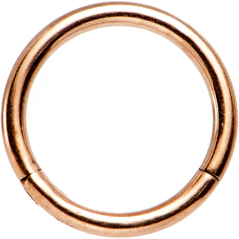Nose Rings with Modern Appeal -16 Gauge 5/16 Rose Gold Tone Hinged Segment Ring