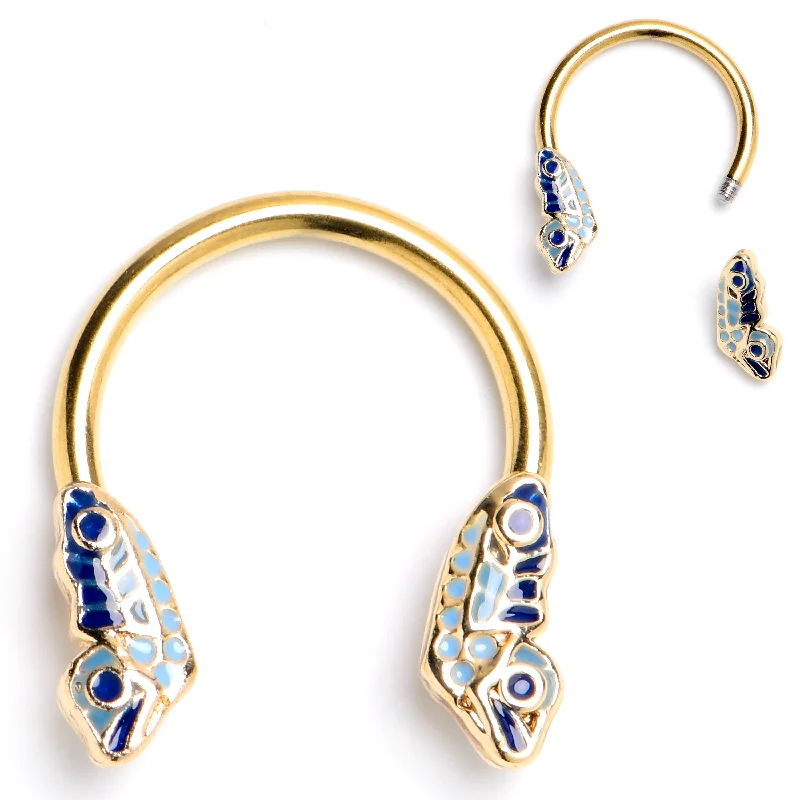 Women's Earrings – Elegant Designs for Every Personality--16 Gauge 3/8 Gold Tone Evening Butterfly Horseshoe Circular Barbell Women's Earrings – Elegant Designs for Every Personality--16 Gauge 3/8 Gold Tone Evening Butterfly Horseshoe Circular Barbell