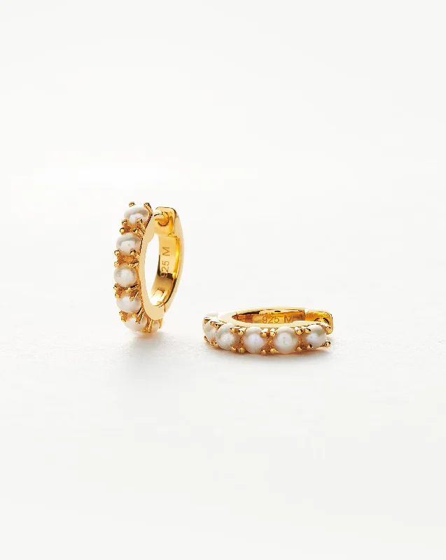 Women's Earrings – Elegant Designs for Every Personality--Gemstone Huggies | 18k Gold Vermeil/Pearl Women's Earrings – Elegant Designs for Every Personality--Gemstone Huggies | 18k Gold Vermeil/Pearl