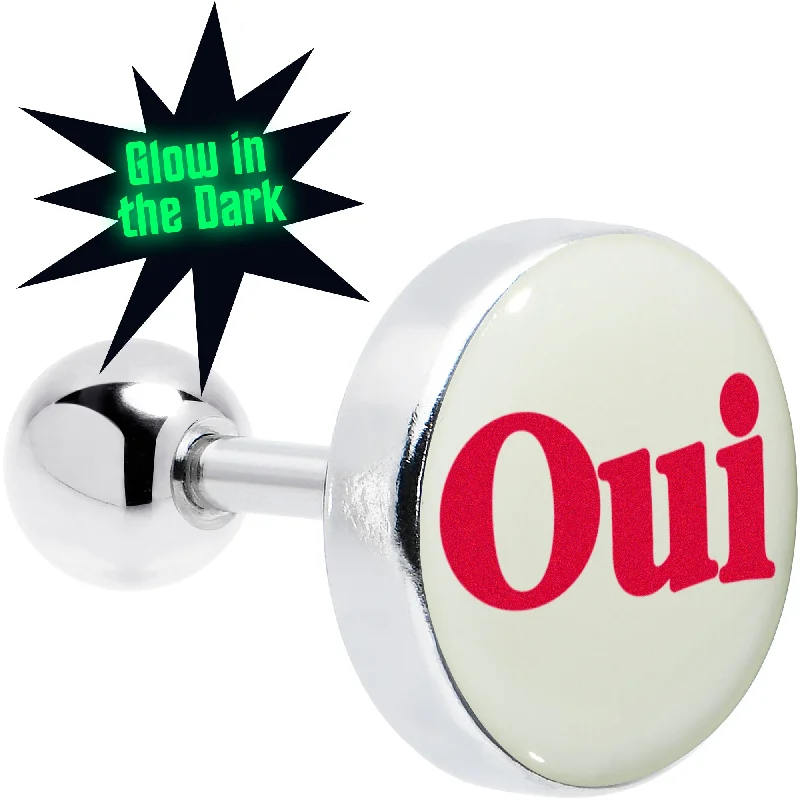 Women's Earrings – Elegant Designs for Every Personality--16 Gauge 1/4 Glow in the Dark OUI Tragus Cartilage Earring