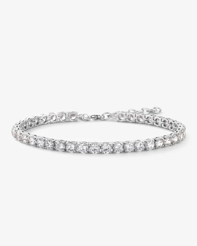 Unique Cuff Bangles for Women-Mama Heiress Anklet - Silver|White Diamondettes