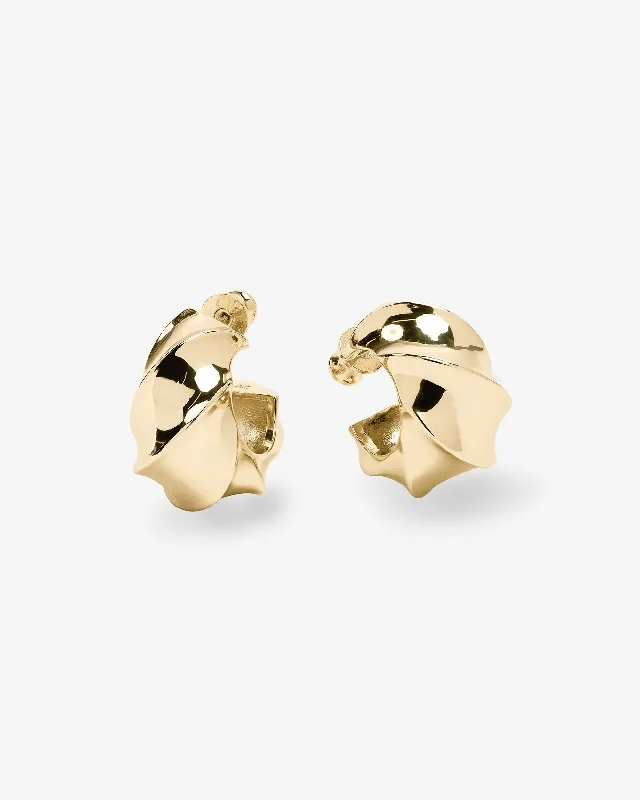 Women's Earrings – Elegant Designs for Every Personality--With a Twist Hoops .75" - Gold