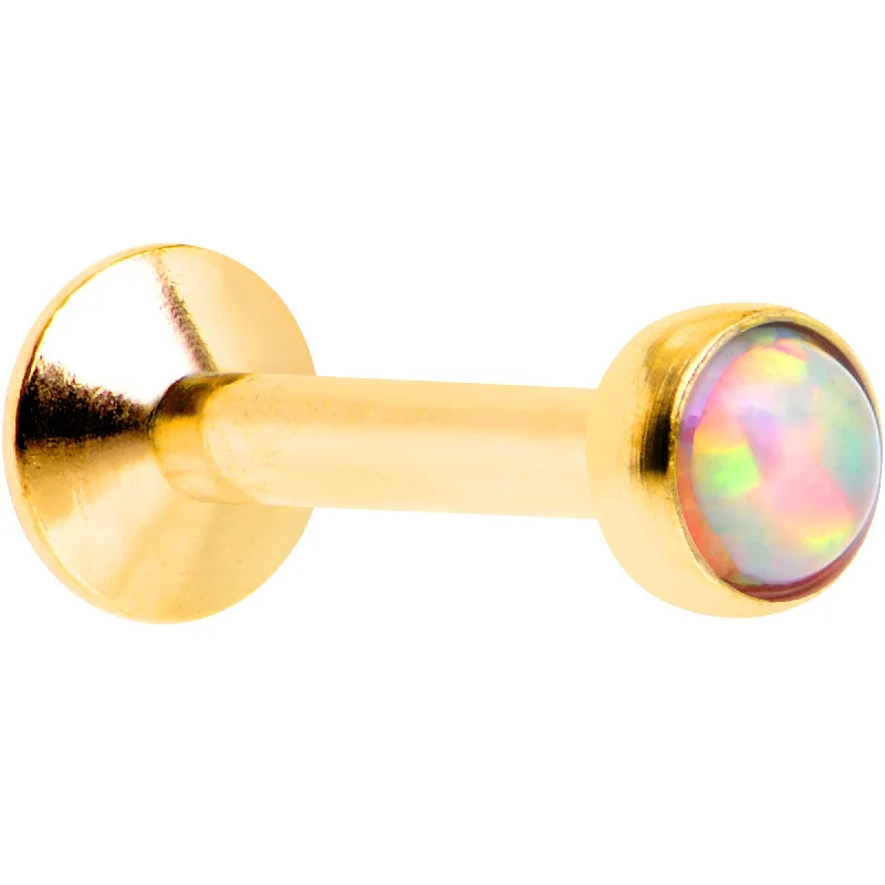 Women's Earrings – Elegant Designs for Every Personality--1/4 Synthetic Opal Gold Internal Thread Daith Cartilage Tragus