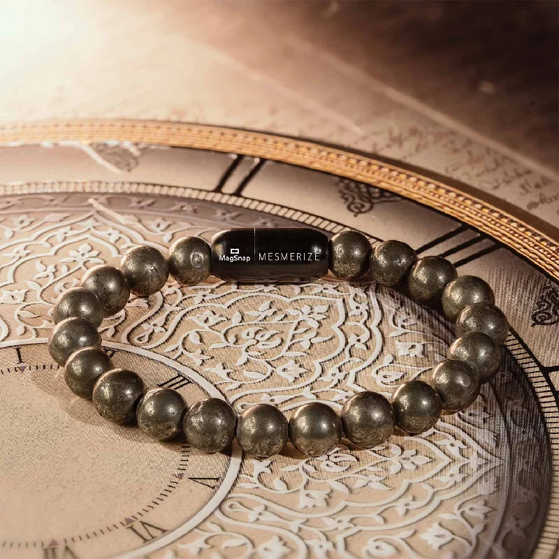 Stylish Beaded Bracelets for Men-Money Magnet Pyrite Natural Stone Bracelet