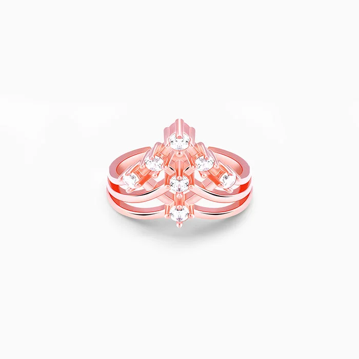 Chic Women's Rings for Fashion-Forward Looks-Rose Gold Criss Cross Vanki Ring