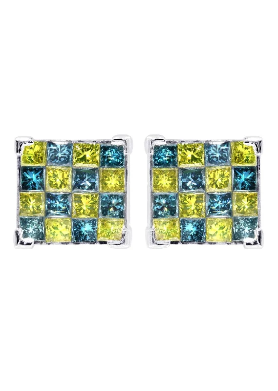Shop Durable Men's Earrings for Everyday Wear-Diamond Earrings For Men | 1.96 Carats 14K White Gold Shop Durable Men's Earrings for Everyday Wear-Diamond Earrings For Men | 1.96 Carats 14K White Gold