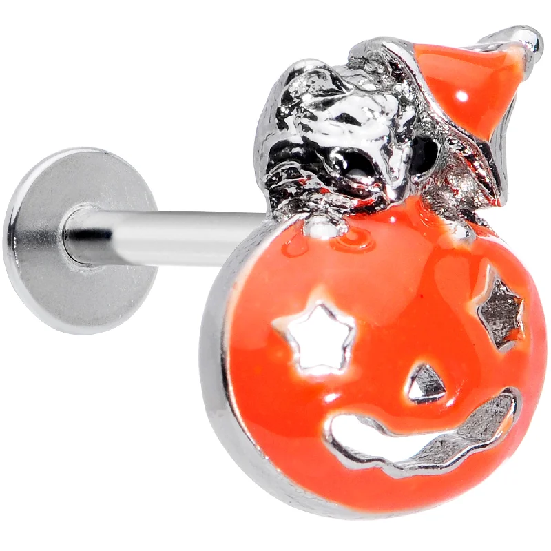Designer Lip Rings for Exclusive Fashion16 Gauge 5/16 Cat Pumpkin Halloween Labret Monroe Tragus