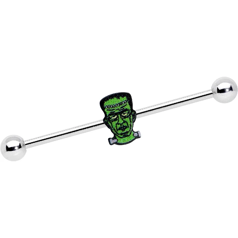 Women's Earrings – Elegant Designs for Every Personality--14 Gauge Frankenstein Head Green Glow in Dark Industrial Barbell 38mm Women's Earrings – Elegant Designs for Every Personality--14 Gauge Frankenstein Head Green Glow in Dark Industrial Barbell 38mm