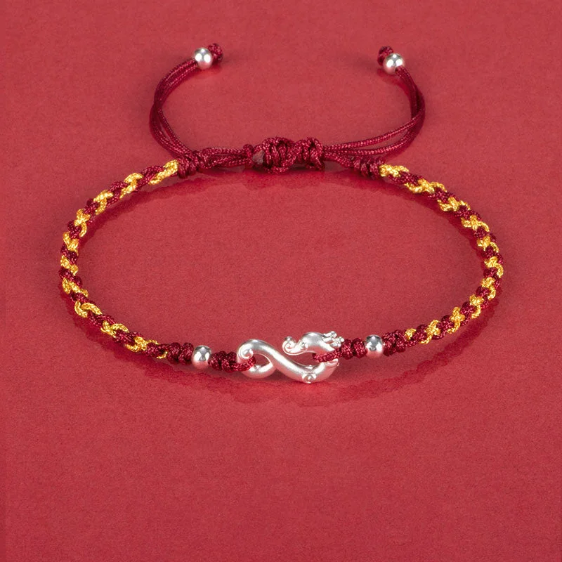 Stylish Bracelets for Men-Buddha Stones 999 Sterling Silver Year Of The Dragon Luck Protection Braided Bracelet Stylish Bracelets for Men-Buddha Stones 999 Sterling Silver Year Of The Dragon Luck Protection Braided Bracelet